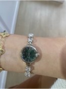 Resim Leylak Takı Star içi yeşil gümüş renk çelik saat 