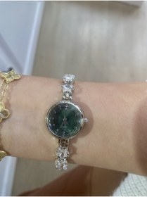 Resim Leylak Takı Star içi yeşil gümüş renk çelik saat 