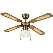 Resim Raks 4 Pervaneli Beyaz Ahşap Görünümlü Dekoratif Tavan Vantilatörü 50W 