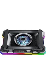 Resim GT100 Gaming Notebook Soğutucu 2200RPM RGB Işıklı LED Display Özellikli Taşınabilir Stand 