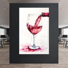 Resim Şarap Cam Tablo - Altın / 120x180 cm 