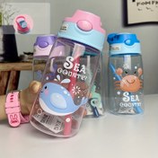 Resim 480 ml kapasiteli Sevimli Hayvan Desenli Spor Şişesi, Taşınabilir Yaratıcı Plastik Şişe, 480 ml Kapasiteli Açık Hobi Şişesi 
