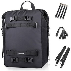 Resim Sones Rhinowalk Çok Fonksiyonlu Motosiklet Arka Koltuk Çantası Kombinasyonu Arka Raf Pannier, Renk: Siyah 30l Siyah 