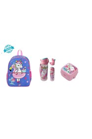 Resim UNICORN ve Flamingo Desenli Anaokulu Kreş Sırt Çantası SETİ (3 PARÇA) 