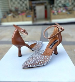 Resim Gloriys Ayakkabı & Çanta Taba incili 9 cm topuklu ayakkabı 0980 