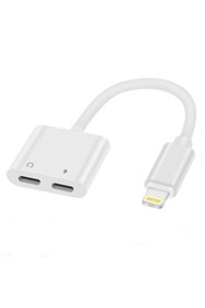Resim teknosepetim Iphone Kulaklık Ve Şarj Çoğaltıcı Ikili Dönüştürücü A+ Kalite Lightning To Ligtning Ses Şarj Çoklama 