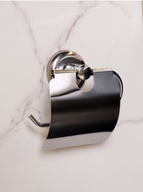 Resim Alper Banyo Yapışkanlı Krom Geniş Kapaklı Kağıtlık / Ister Yapıştır Ister Montajla Delmeye Son 