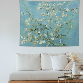 Resim Almond Blossoms - Çiçek Açan Badem Ağacı Duvar Örtüsü - 160 cm x 220 cm 