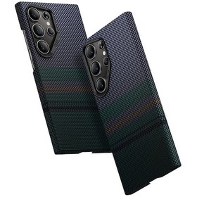 Resim Samsung Galaxy Uyumlu S24 Ultra Kılıf Magsafe Şarj Özellikli Karbon Fiber Tasarımlı Benks Aurora Armorair Kevlar Kapak Casesuar 