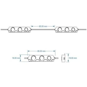 Resim 2 Adet 12V 3 Ledli Parmak Led Modül 1.5W 2835 Mercekli Beyaz 