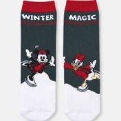 Resim Dagi Koyu Yeşil Çocuk Disney Minnie Daisy Havlu Çorap 