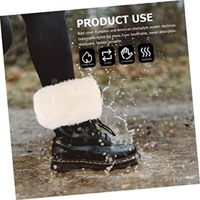 Resim Holibanna 1 Çift Kürk Çizme Kapakları Kışlık Suni Kürk Çizme Kadınlar Için Moda Çizmeler Bot Kılıfı Kablo Çorap Yoga Bacak ısıtıcıları Bacak Kollu Akrilik Ağız Örtüsü Bayanlar Güzel Bacaklar 