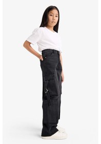 Resim Defacto Kız Çocuk Wide Leg Kargo Geniş Paça Jean Pantolon E6185a825aunm36 Antrasit 