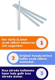 Resim yavulu Silikon Mum Sıcak Silikon Cubuk Silikon Sıcak Silikon Ucu Mum Silikon 5 Ad. 11,5 mm Kalın Silikon 