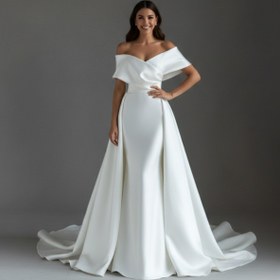 Resim Paradise Collection Moda Evi Balık Saten Gelinlik 2026 