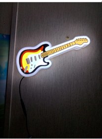 Resim Led Işıklı Gitar Tablo 