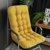 Resim 1 adet Canlı Sarı Tuftlu Sandalye Yastığı - Ofis, Ev ve Salon Sandalyeleri için Kalınlaştırılmış Tüm Mevsim Koltuk Pedleri - Modern Tarz, Makine Yıkanabilir, Polyester Malzeme, Çoklu Renk Seçenekleri Mevcut, Sandalye Yastık Ped 