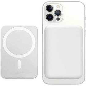 Resim Yk Design P736 Wireless Magnetic Magsafe Powerbank Kablosuz 15w 5000 Mah BEYAZ 