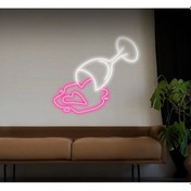 Resim Twins Led Şarap Bardağı Figürlü Neon Tabela Pembe Model:model:64093366 Pembe 