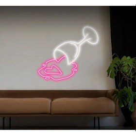 Resim Twins Led Şarap Bardağı Figürlü Neon Tabela Pembe Model:model:64093366 Pembe 