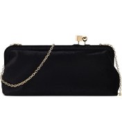 Resim Women's Black Long Strap Velvet Clutch Bag Derimod