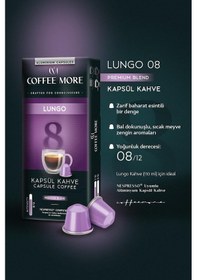 Resim Coffee More 8 Lungo Kapsül Kahve 10 X 3 Paket 30 Adet Nespresso Uyumlu Kapsül Kahve 