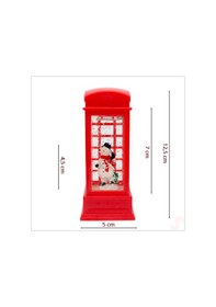 Resim Uçuşan Simli,12,5 X 5cm Led Işıklı Telefon Kulübesi Küre-kardan Adam 