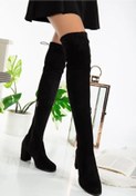 Resim emela kids shoes Siyah Topuklu Streç Çorap Diz Üstü Kadın Çizme 