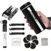 Resim Mufunye Bisiklet Tamir Alet Setleri Mini Pompalı Bisiklet Tamir Seti 14'ü 1 Arada Çok Fonksiyonlu Alet Seti 750ml Bisiklet Alet Saklama Şişesi Kutusu Çok Renkli 