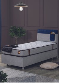 Resim Setay Genç Baza Seti, Flora Baza + Başlık + Ortho Soft Yatak Seti, Mavi 