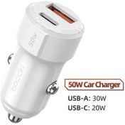 Resim Toockitoocki 50w Usb Araç Şarj Cihazı Pd Qc3.0 Hızlı Şarj İphone Uyumlu 14 13 12 Samsung Uyumlu Xiaomi İçin Chdistribütör Garantili 