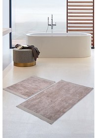 Resim Nova Vizon 2'li Spor Saçaklı Banyo Halısı Paspası Seti Kaymaz Mak Vizon 
