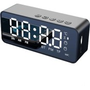 Resim Folinda Siyah Mini Müzik Hoparlörü İle Çift Alarm Saat, Bt 5.0, Tf Kart Desteği, Hd Led Ekran Ve 1000mah Batarya - Ev, Ofis Kullanıma Uygun 