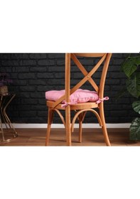 Resim Altınpamuk Altınpamuk Lüx Pofidik Pembe Sandalye Minderi Özel Lüx Dikişli Ba 