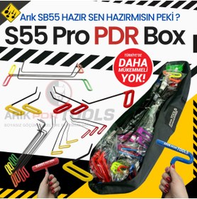 Resim ARIKPDRTOOLS 55 PARÇA MAFSALLI PROFOSYONEL SERİ BOYASIZ GÖÇÜK ONARIM ÇUBUK SETİ PDR 