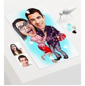 Resim Kişiye Özel Sevgililer Karikatür 240 Parça A3 Puzzle - 2 