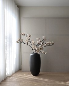 Resim Sunao Vase Slim Hexa Black - Seramik 