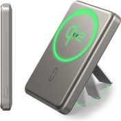 Resim ESR 5000 Mah Taşınabilir Şarj Cihazı Halolock Qi2 Kickstand Magsafe Standlı Powerbank 