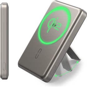 Resim ESR 5000 Mah Taşınabilir Şarj Cihazı Halolock Qi2 Kickstand Magsafe Standlı Powerbank 