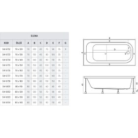 Resim Shower 70X160 Düz Mini Küvet Oturmasız 