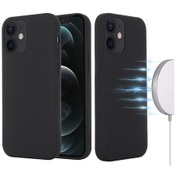 Resim Iphone Uyumlu 12 Minimanyetik Emme Sıvı Silikon Cep Telefonu Kılıfı Kablosuz Şarj Desteği Magsafe İle 