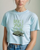 Resim Rakı Yavaş İçilir Crop Tişört 