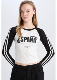 Resim DeFacto Coool Fitted Fitilli Kaşkorse Uzun Kollu Tişört D9856AX24WNBK81 