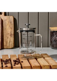 Resim Tohanaa Çelik Kapaklı French Press - Gri / Şeffaf - 600 Ml Çok Renkli 