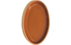 Resim Topraktan Çömlek-Oval Orta Boy Sırlı Balık Köfte Helva Tavası/güveci-24 cm 