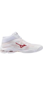 Resim Mizuno Wave Lightning Pro Mıd Kadın Voleybol Ayakkabısı Beyaz / Kırmızı 