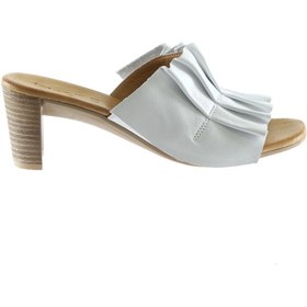 Resim Bueno Shoes Beyaz Deri Kadın Topuklu Terlik 01wn4001 