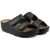 Resim Roy Jones Comfortwave Cırtlı Ayarlanabilir Anatomik Rahat Kadın Terlik Siyah 