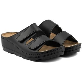 Resim Roy Jones Comfortwave Cırtlı Ayarlanabilir Anatomik Rahat Kadın Terlik Siyah 