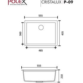 Resim Polex Cristal Lux Granit Eviye Real Stone P09 Sarı 